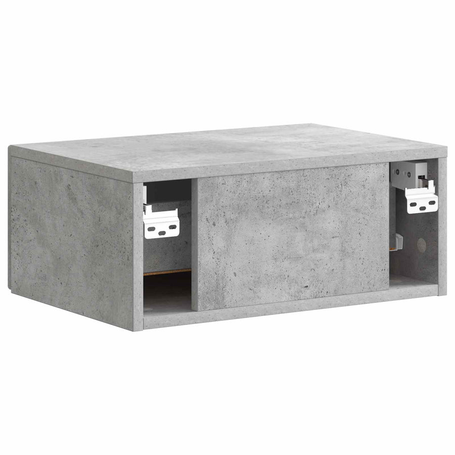 Wandbeugel Bedkast Betongrijs 49 x 34,5 x 20 cm Bewerkt hout