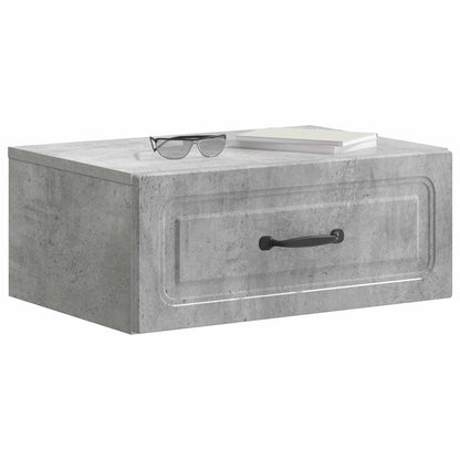 Wandbeugel Bedkast Betongrijs 49 x 34,5 x 20 cm Bewerkt hout