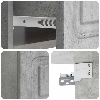 Wandbeugel Bedkast met lade 2 pcs Betongrijs 49 x 34,5 x 20 cm