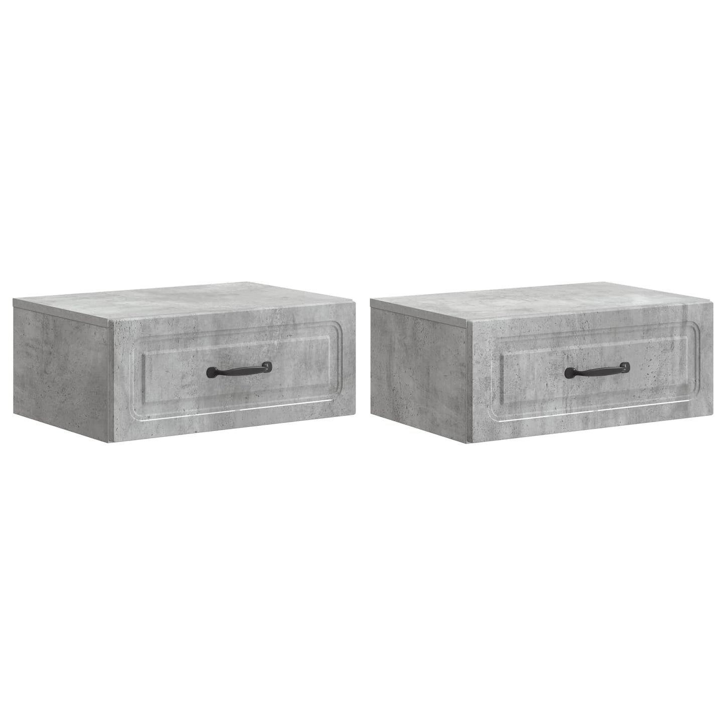 Wandbeugel Bedkast met lade 2 pcs Betongrijs 49 x 34,5 x 20 cm