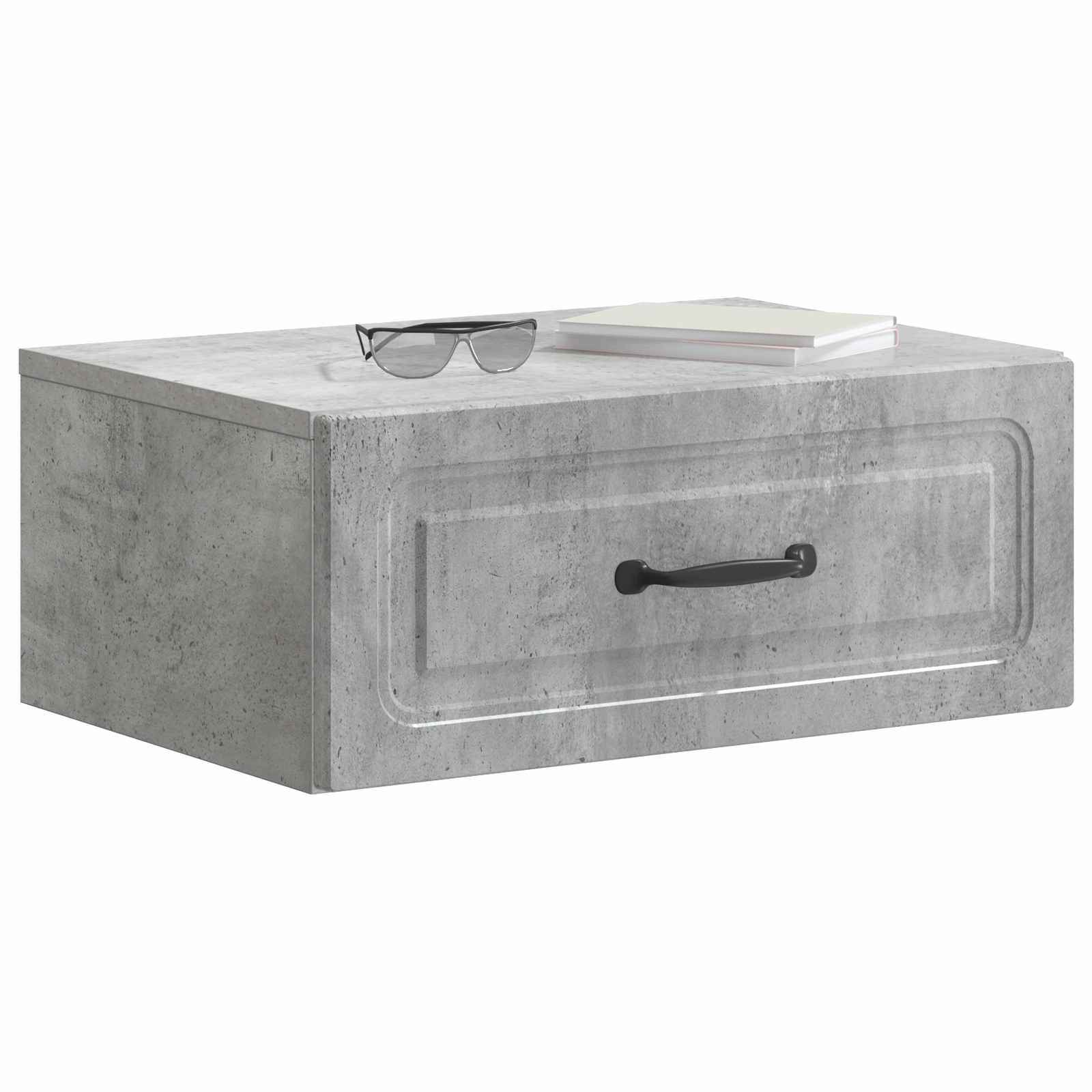 Wandbeugel Bedkast met lade 2 pcs Betongrijs 49 x 34,5 x 20 cm