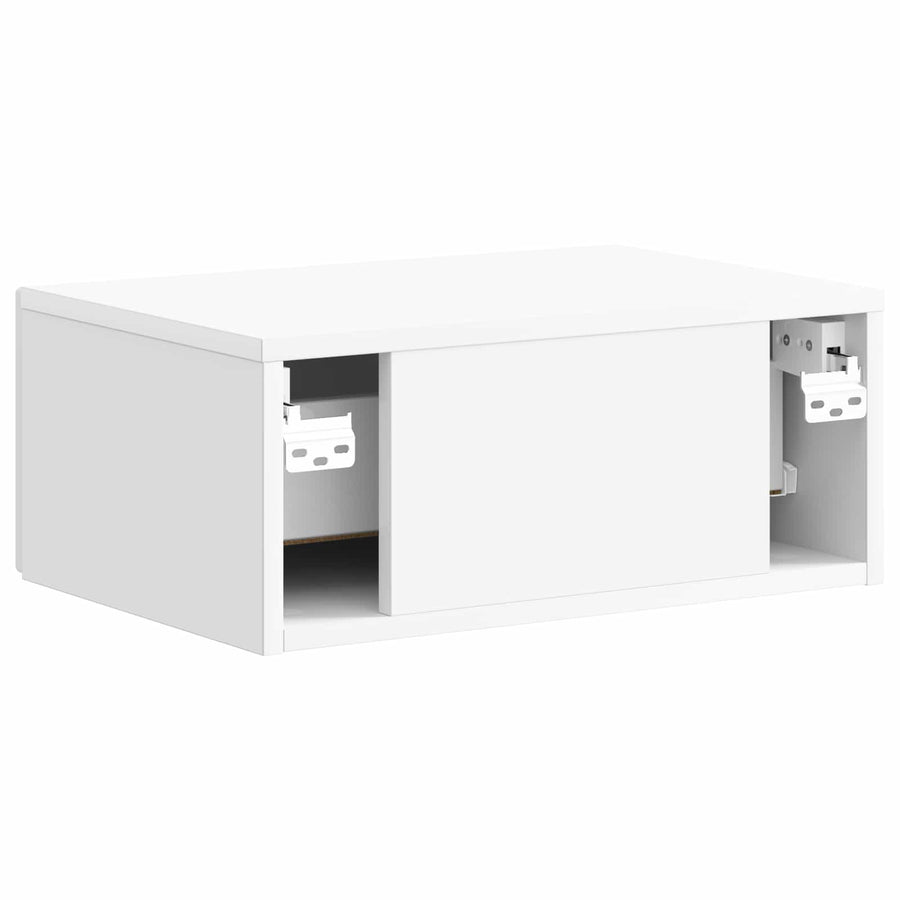 Wandbeugel Bedkast Hoogglans Wit 49 x 34,5 x 20 cm Bewerkt hout