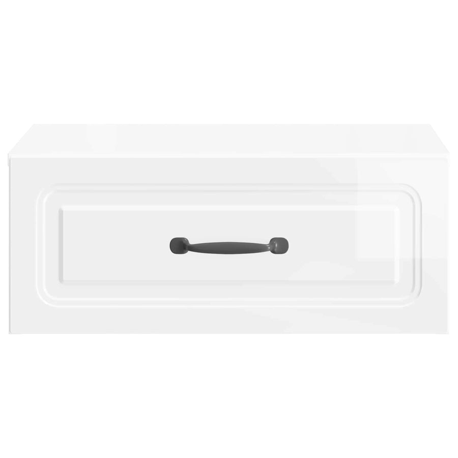 Wandbeugel Bedkast Hoogglans Wit 49 x 34,5 x 20 cm Bewerkt hout