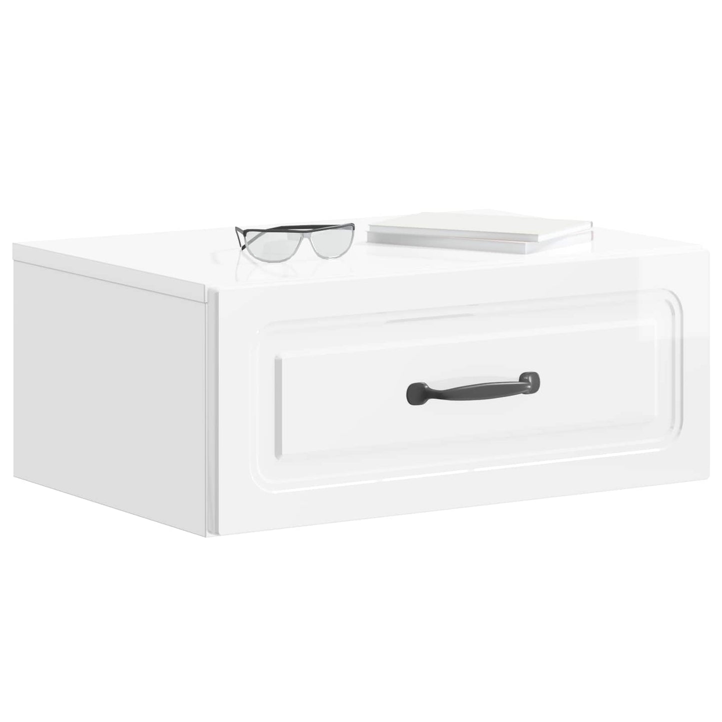 Wandbeugel Bedkast Hoogglans Wit 49 x 34,5 x 20 cm Bewerkt hout