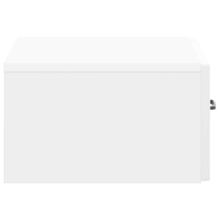 Wandbeugel Bedkast Hoogglans Wit 49 x 34,5 x 20 cm Bewerkt hout