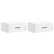 Nachtkastjes 2 stuks hoogglans wit 49x34,5x20 cm muurmontage