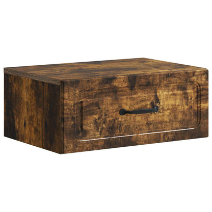 Wandbeugel Bedkast Gerookt eiken 49 x 34,5 x 20 cm Bewerkt hout