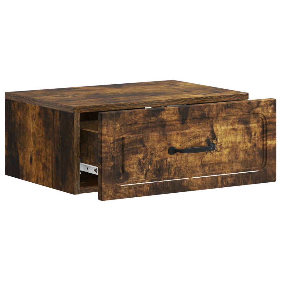 Wandbeugel Bedkast Gerookt eiken 49 x 34,5 x 20 cm Bewerkt hout