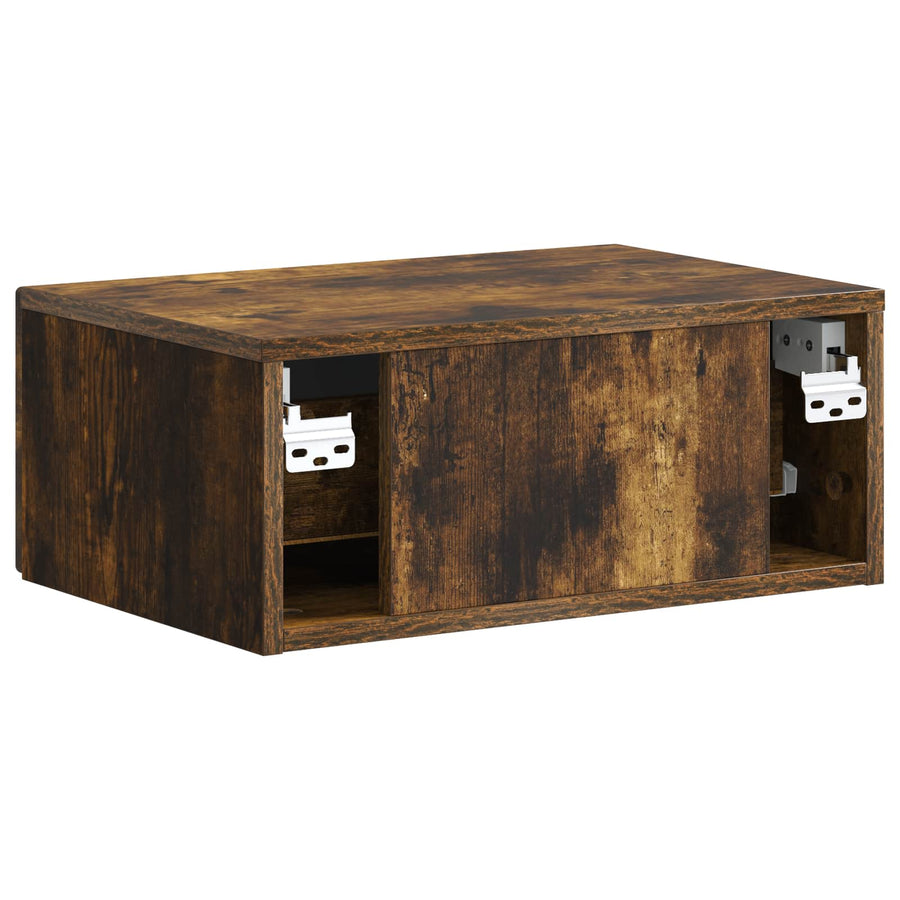 Wandbeugel Bedkast Gerookt eiken 49 x 34,5 x 20 cm Bewerkt hout