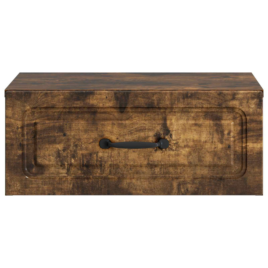 Wandbeugel Bedkast Gerookt eiken 49 x 34,5 x 20 cm Bewerkt hout