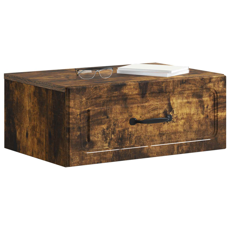 Wandbeugel Bedkast Gerookt eiken 49 x 34,5 x 20 cm Bewerkt hout