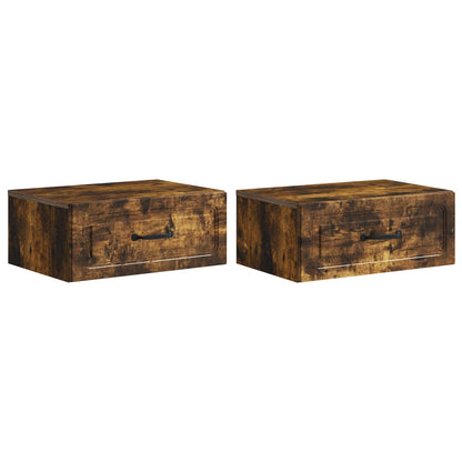 Wandbeugel Bedkast 2 pcs Gerookt eiken 49 x 34,5 x 20 cm