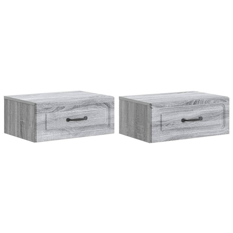Wandbeugel Bedkast 2 pcs Grijs sonoma 49 x 34,5 x 20 cm