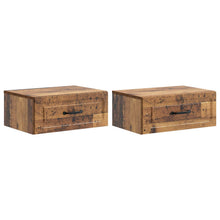 Wandbeugel Bedkast met lade 2 pcs Oud hout 49 x 34,5 x 20 cm