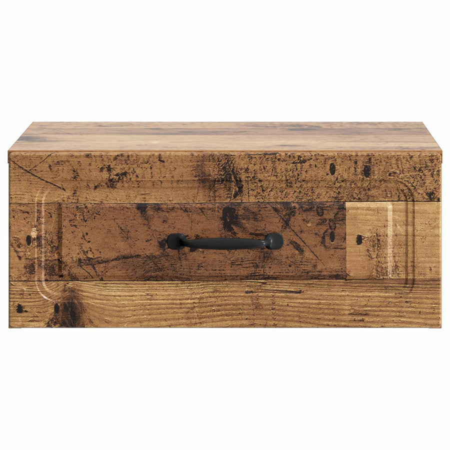Wandbeugel Bedkast met lade 2 pcs Oud hout 49 x 34,5 x 20 cm
