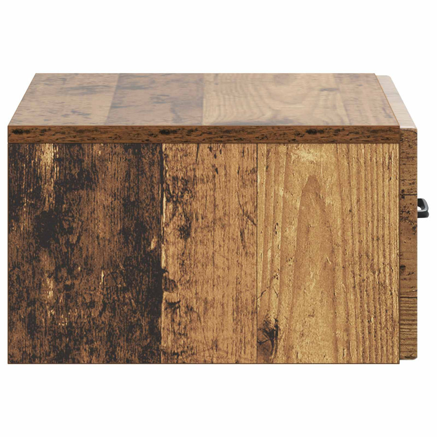 Wandbeugel Bedkast met lade 2 pcs Oud hout 49 x 34,5 x 20 cm