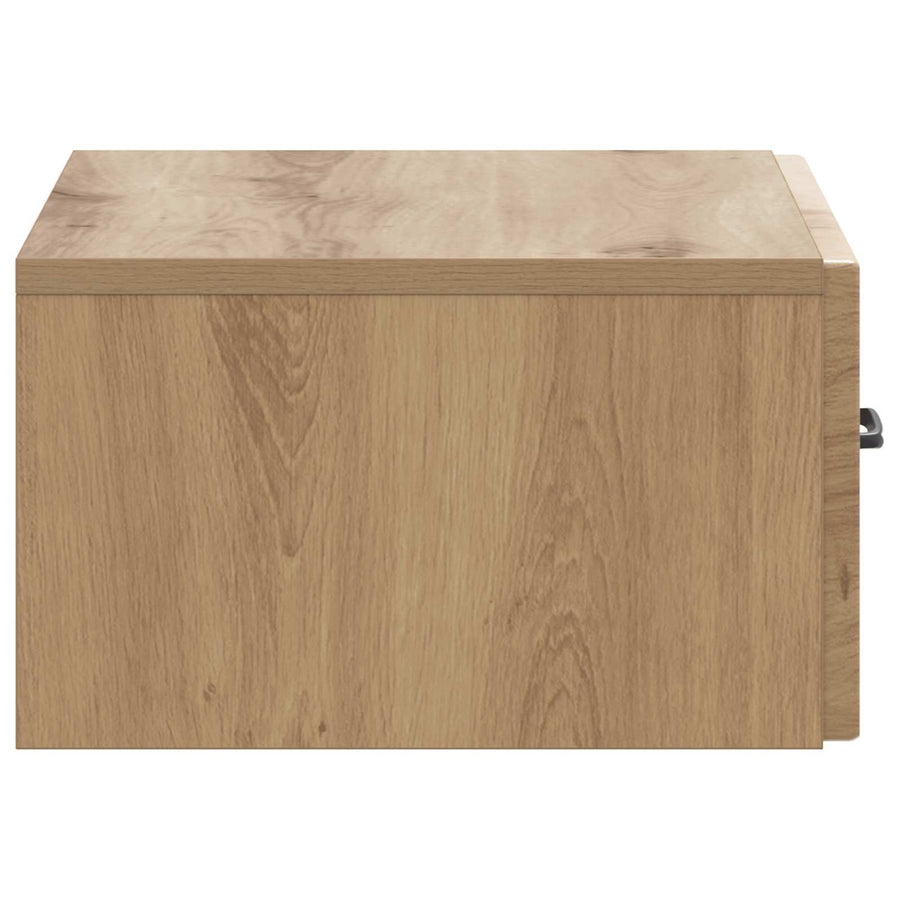 Wandbeugel Bedkast met lade Artisanaal eiken 49 x 34,5 x 20 cm