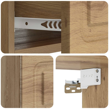 Wandbeugel Bedkast 2 pcs Artisanaal eiken 49 x 34,5 x 20 cm