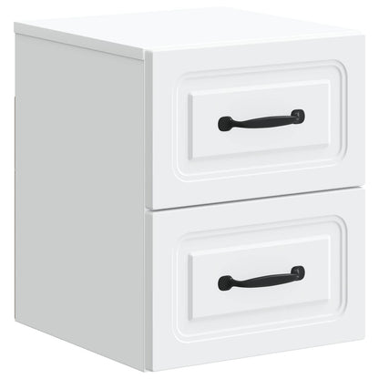 Wandbeugel Bedkast met lade Wit 34,5 x 33 x 40 cm Bewerkt hout