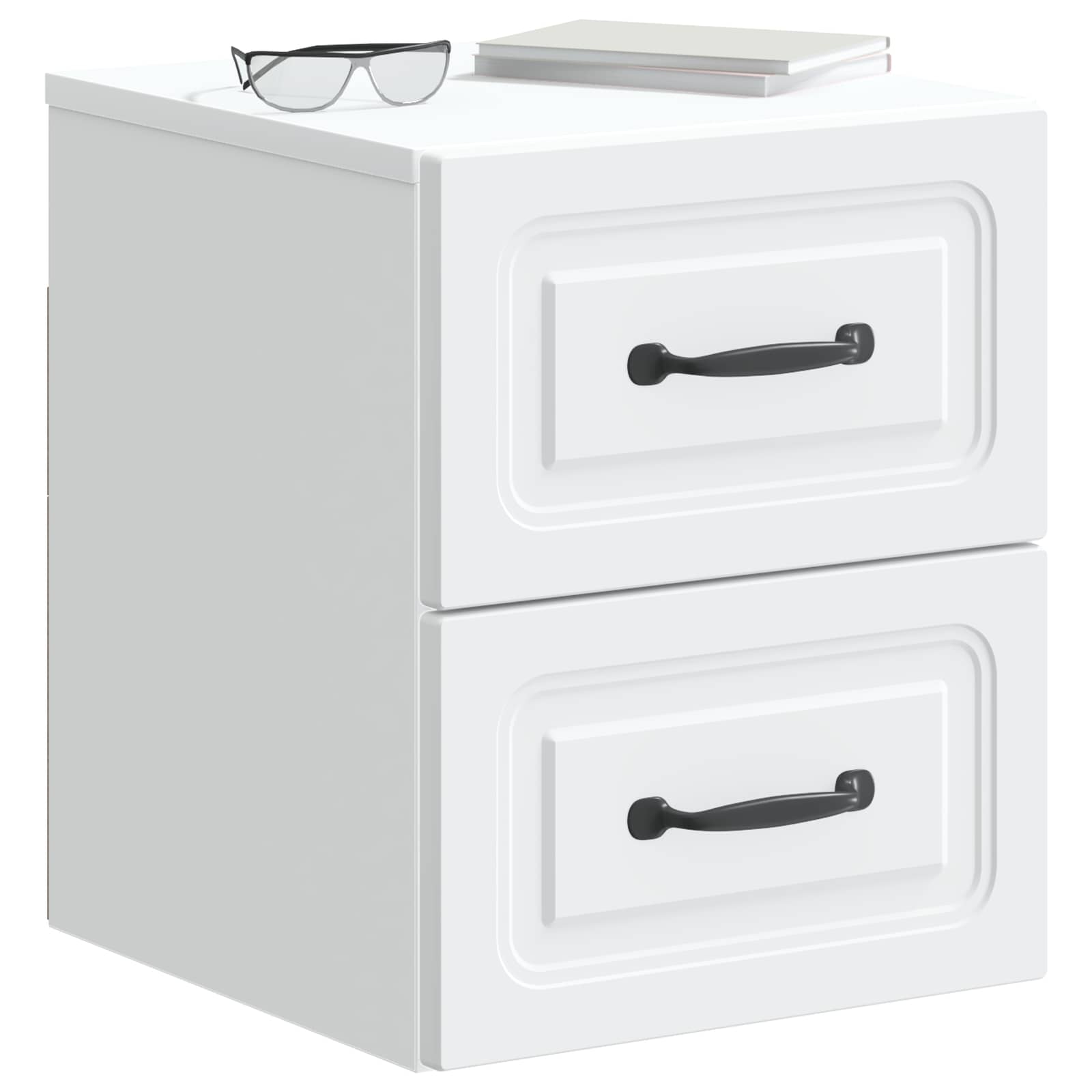 Wandbeugel Bedkast met lade Wit 34,5 x 33 x 40 cm Bewerkt hout