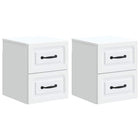 Wall Bracket Bed Cabinet 2 pcs White 34.5 x 33 x 40 cm Engineered Wood