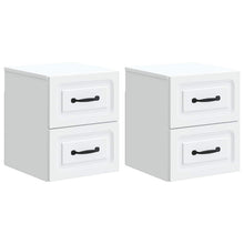 Wandbeugel Bedkast 2 pcs Wit 34,5 x 33 x 40 cm Bewerkt hout