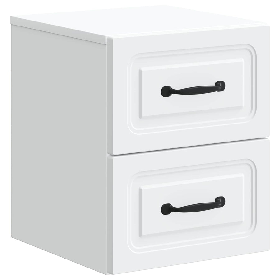 Wandbeugel Bedkast 2 pcs Wit 34,5 x 33 x 40 cm Bewerkt hout