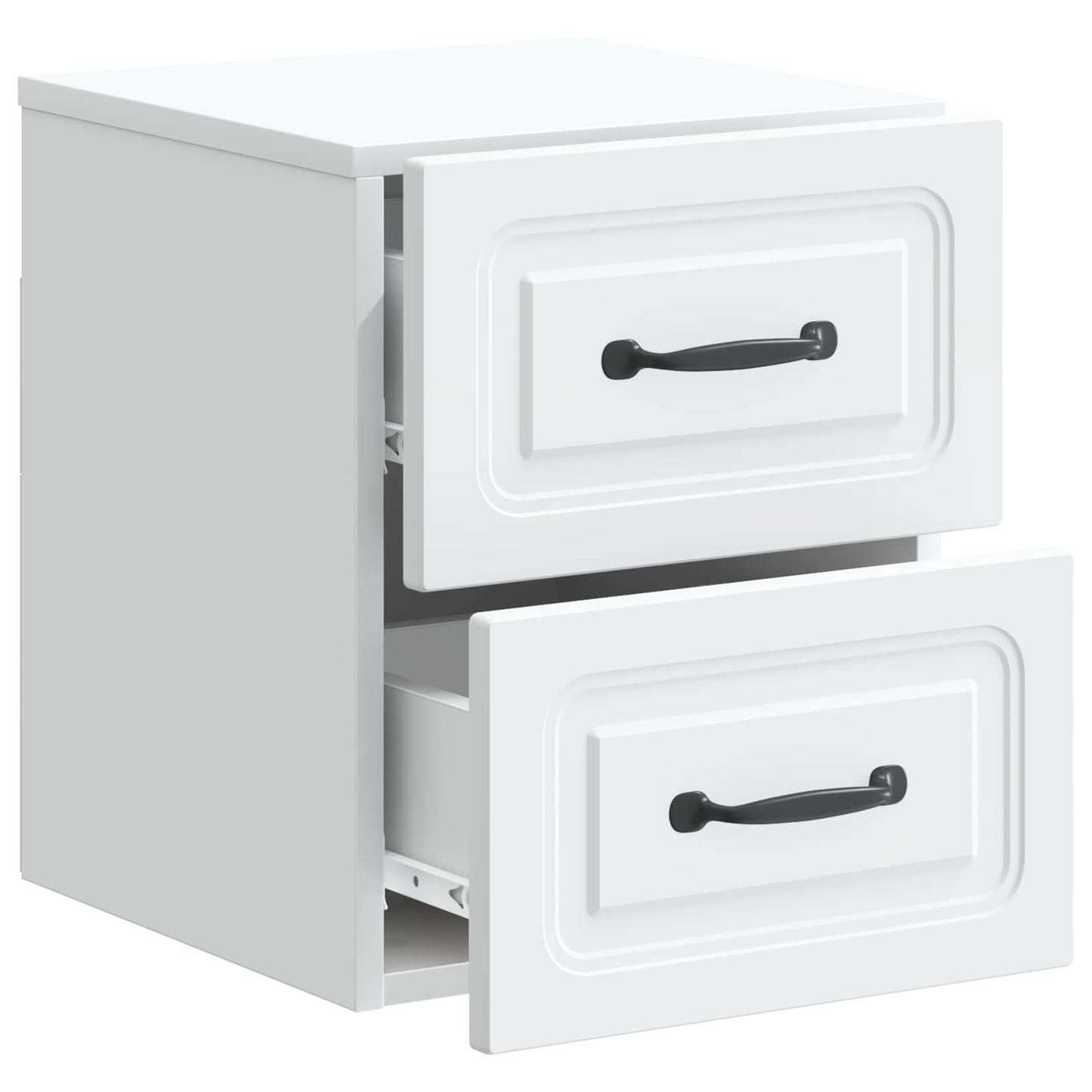 Wandbeugel Bedkast 2 pcs Wit 34,5 x 33 x 40 cm Bewerkt hout