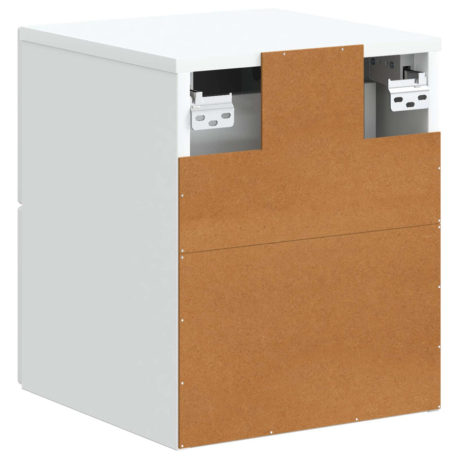 Wandbeugel Bedkast 2 pcs Wit 34,5 x 33 x 40 cm Bewerkt hout