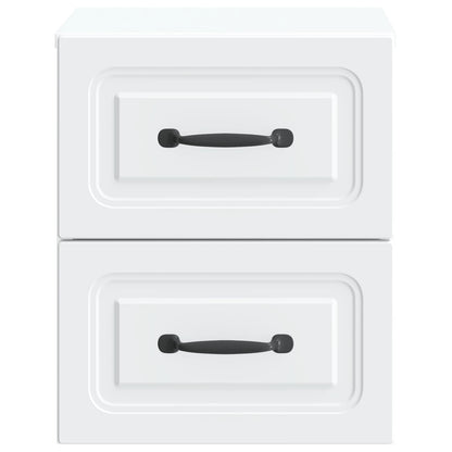 Wandbeugel Bedkast 2 pcs Wit 34,5 x 33 x 40 cm Bewerkt hout