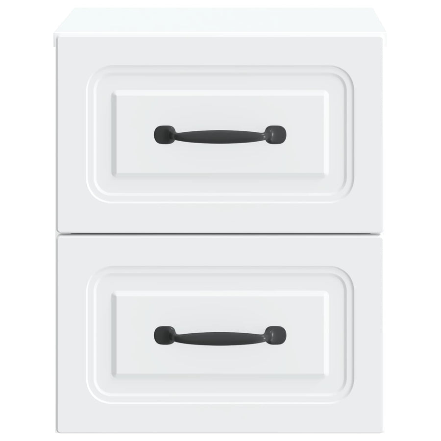 Wandbeugel Bedkast 2 pcs Wit 34,5 x 33 x 40 cm Bewerkt hout