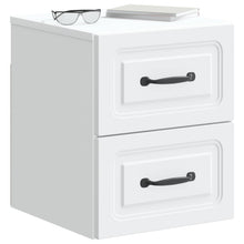 Wandbeugel Bedkast 2 pcs Wit 34,5 x 33 x 40 cm Bewerkt hout