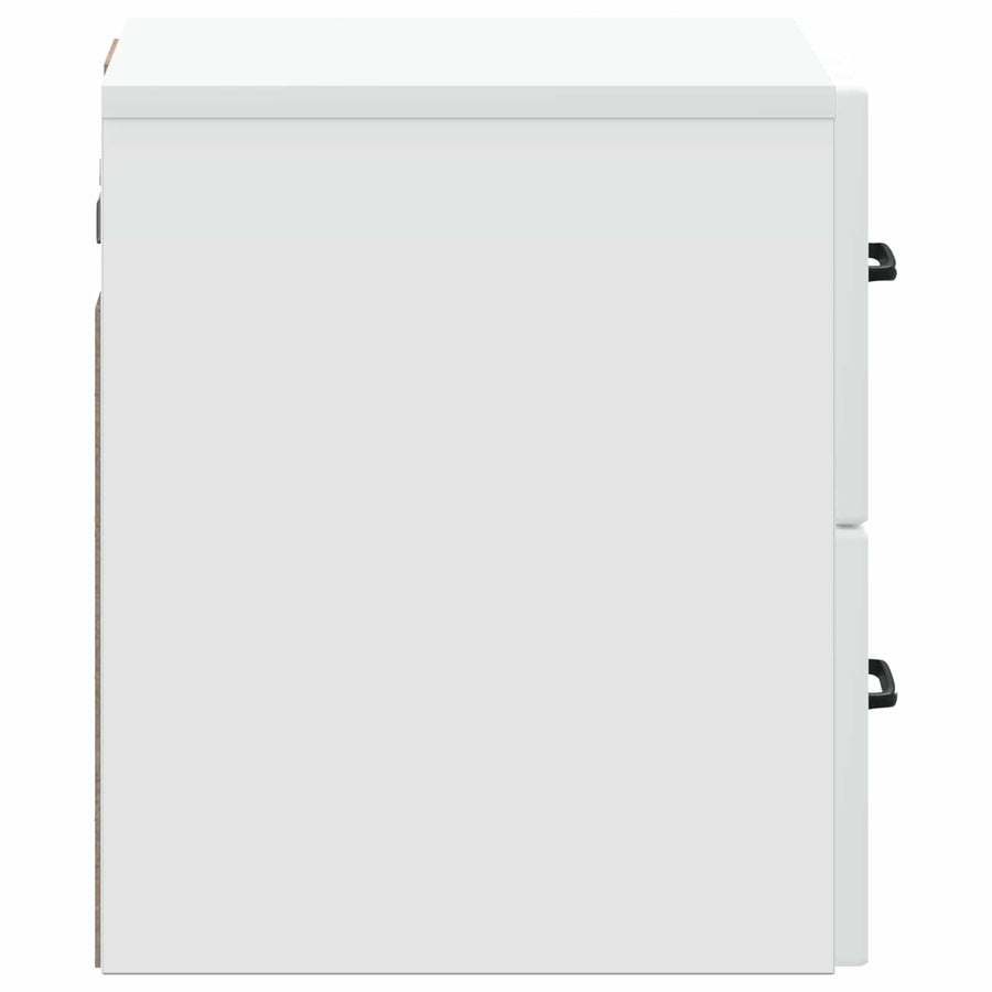 Wandbeugel Bedkast 2 pcs Wit 34,5 x 33 x 40 cm Bewerkt hout