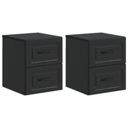 Nachtkastjes 2 stuks zwart 34,5x33x40 cm bewerkt hout