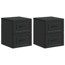 Wandbeugel Bedkast 2 pcs Zwart 34,5 x 33 x 40 cm Bewerkt hout