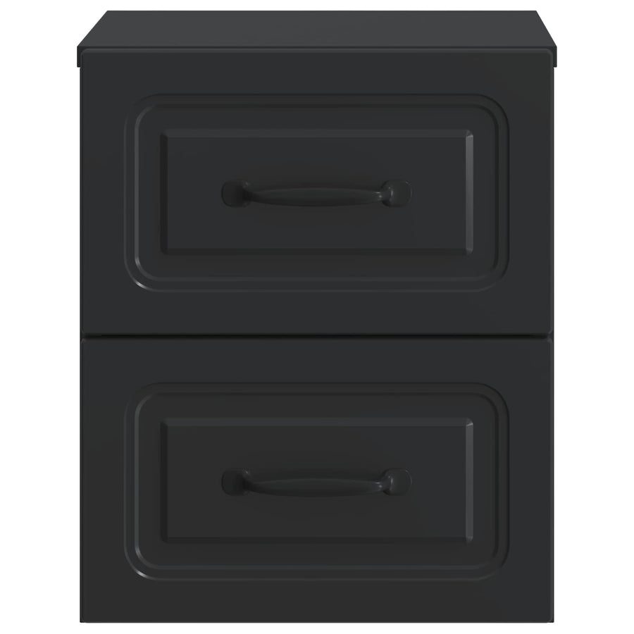 Wandbeugel Bedkast 2 pcs Zwart 34,5 x 33 x 40 cm Bewerkt hout