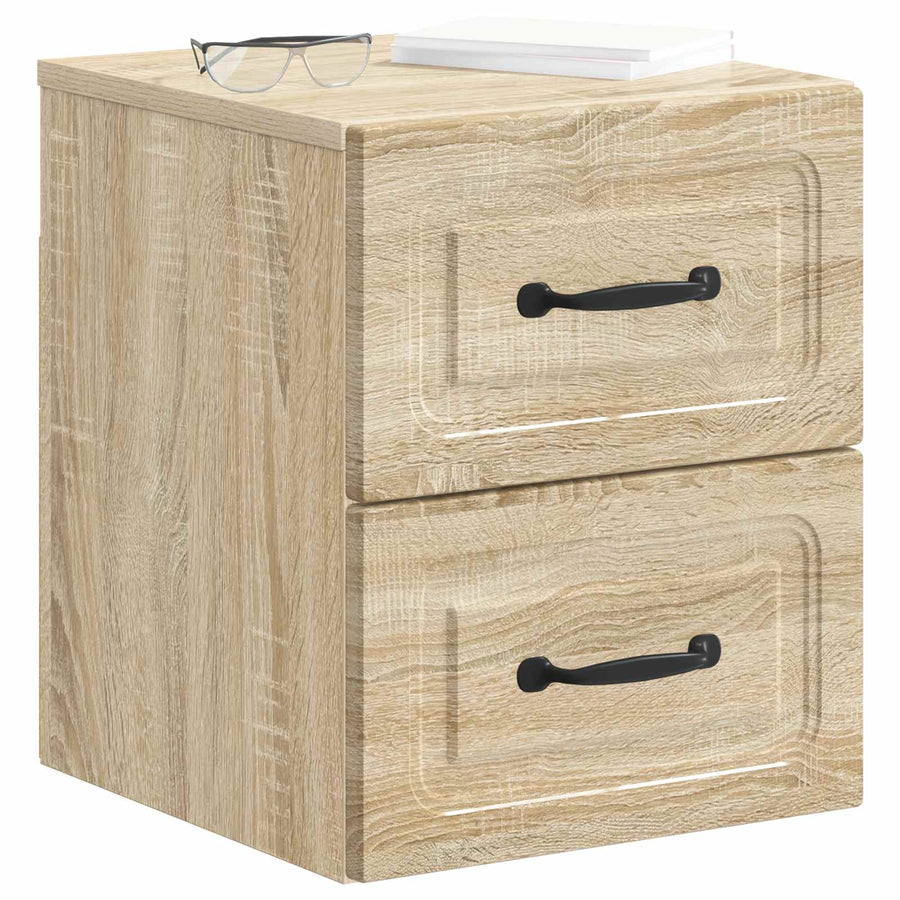 Wandbeugel Bedkast Sonoma Eiken 34,5 x 33 x 40 cm Bewerkt hout