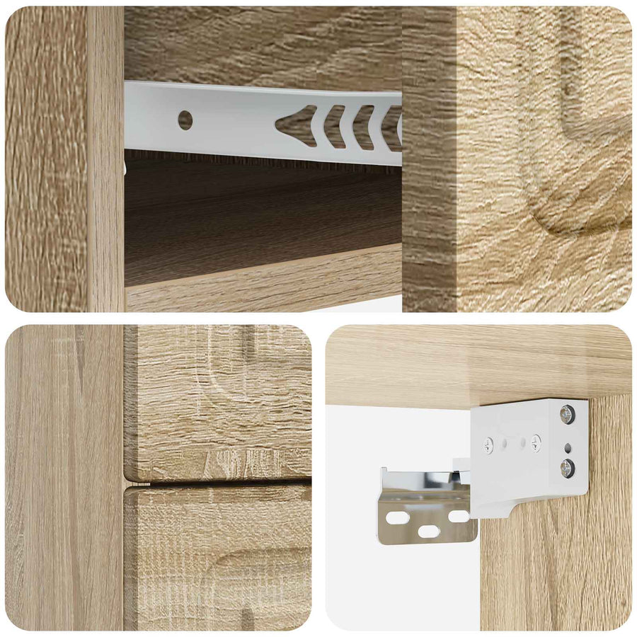 Wandbeugel Bedkast 2 pcs Sonoma Eiken 34,5 x 33 x 40 cm