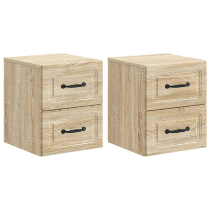 Wandbeugel Bedkast 2 pcs Sonoma Eiken 34,5 x 33 x 40 cm
