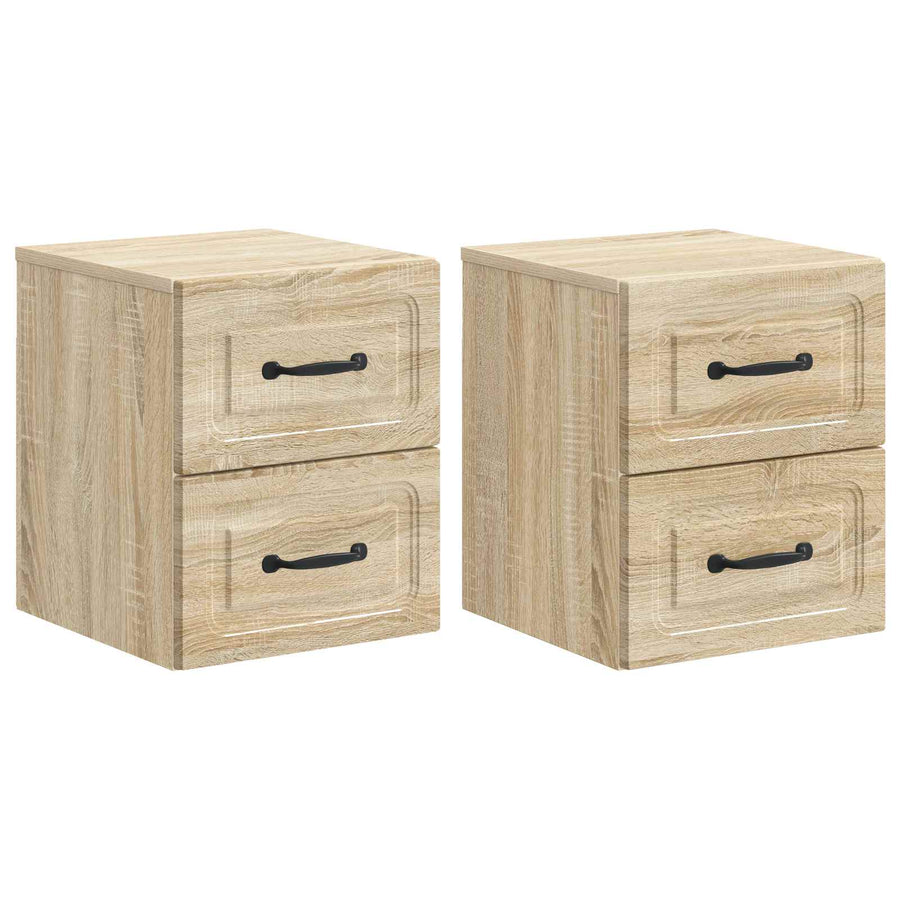 Wandbeugel Bedkast 2 pcs Sonoma Eiken 34,5 x 33 x 40 cm
