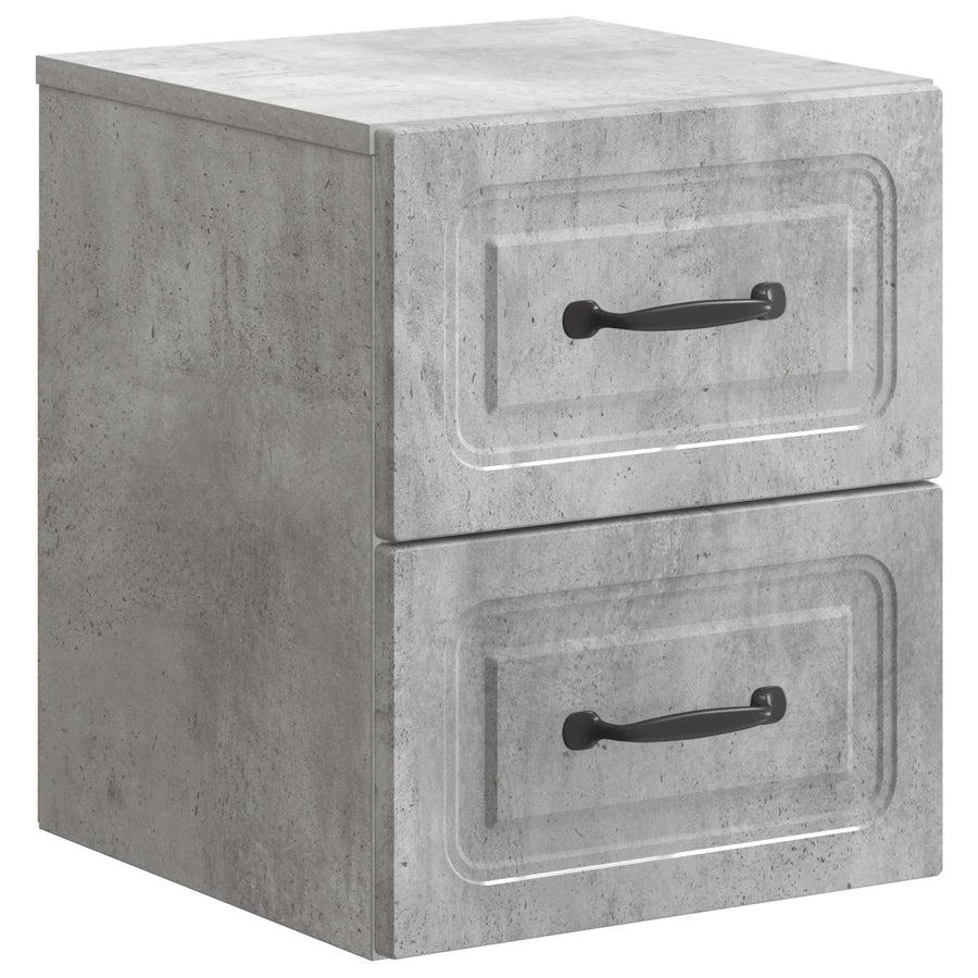Wandbeugel Bedkast Betongrijs 34,5 x 33 x 40 cm Bewerkt hout
