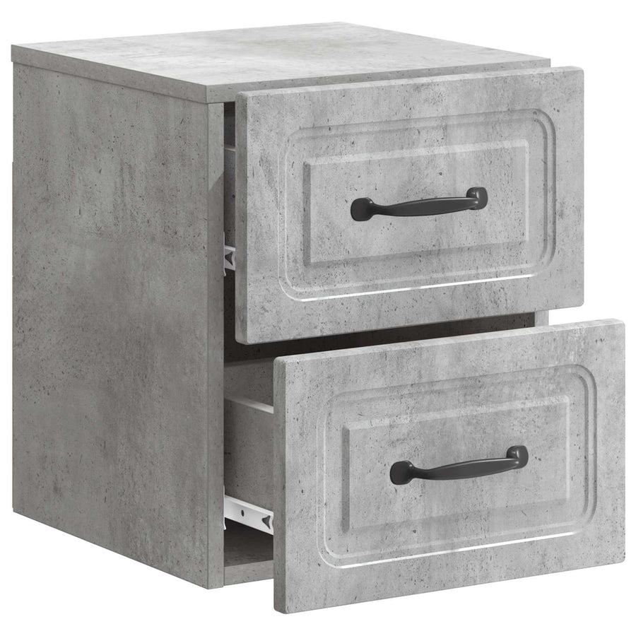 Wandbeugel Bedkast Betongrijs 34,5 x 33 x 40 cm Bewerkt hout