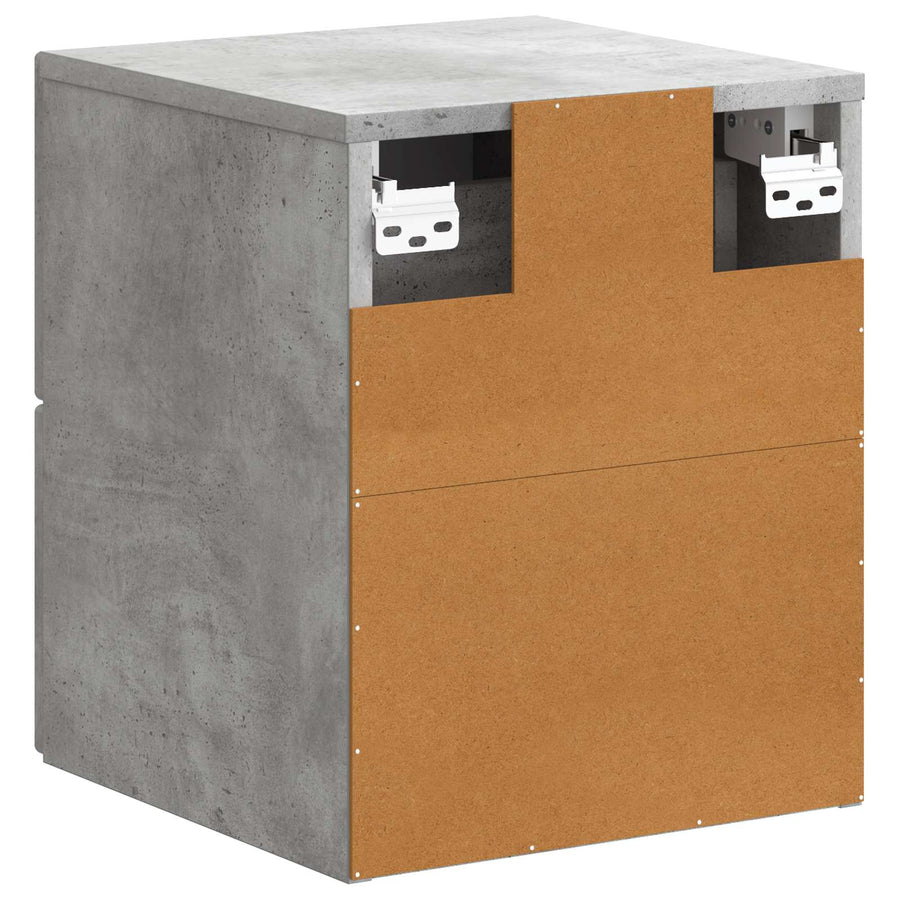 Wandbeugel Bedkast Betongrijs 34,5 x 33 x 40 cm Bewerkt hout
