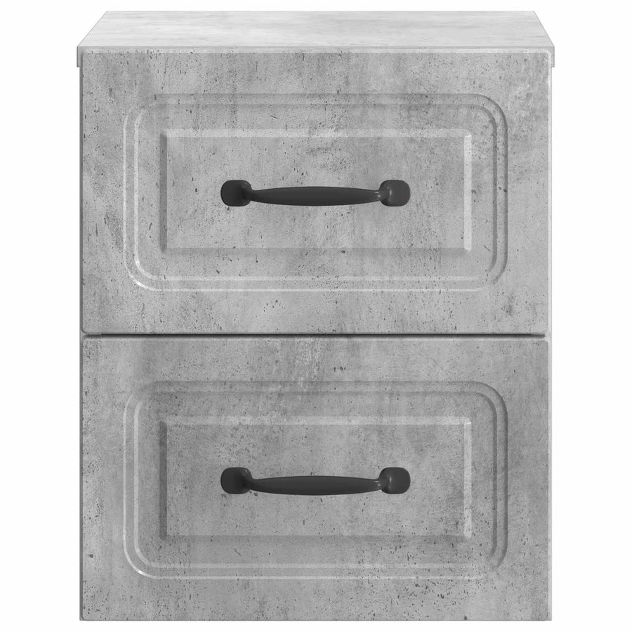 Wandbeugel Bedkast Betongrijs 34,5 x 33 x 40 cm Bewerkt hout