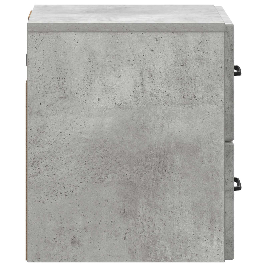 Wandbeugel Bedkast Betongrijs 34,5 x 33 x 40 cm Bewerkt hout