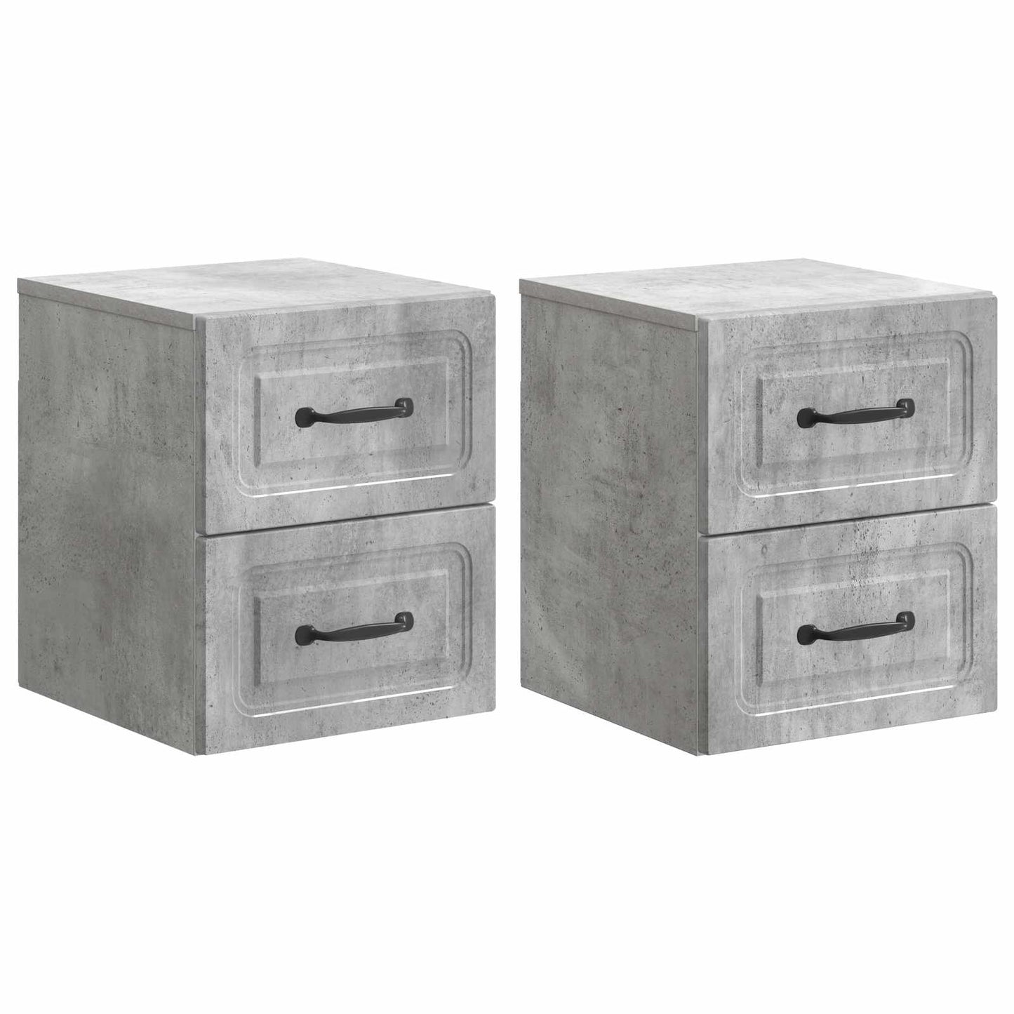 Wandbeugel Bedkast met lade 2 pcs Betongrijs 34,5 x 33 x 40 cm