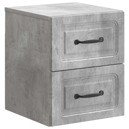 Wandbeugel Bedkast met lade 2 pcs Betongrijs 34,5 x 33 x 40 cm