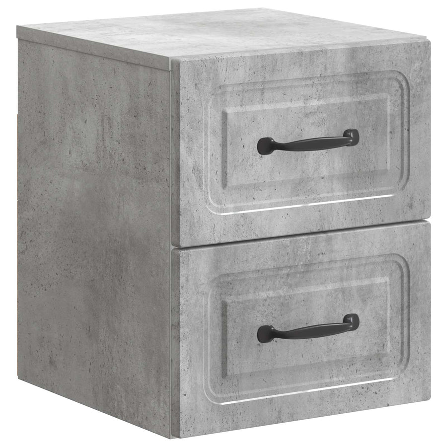 Wandbeugel Bedkast met lade 2 pcs Betongrijs 34,5 x 33 x 40 cm