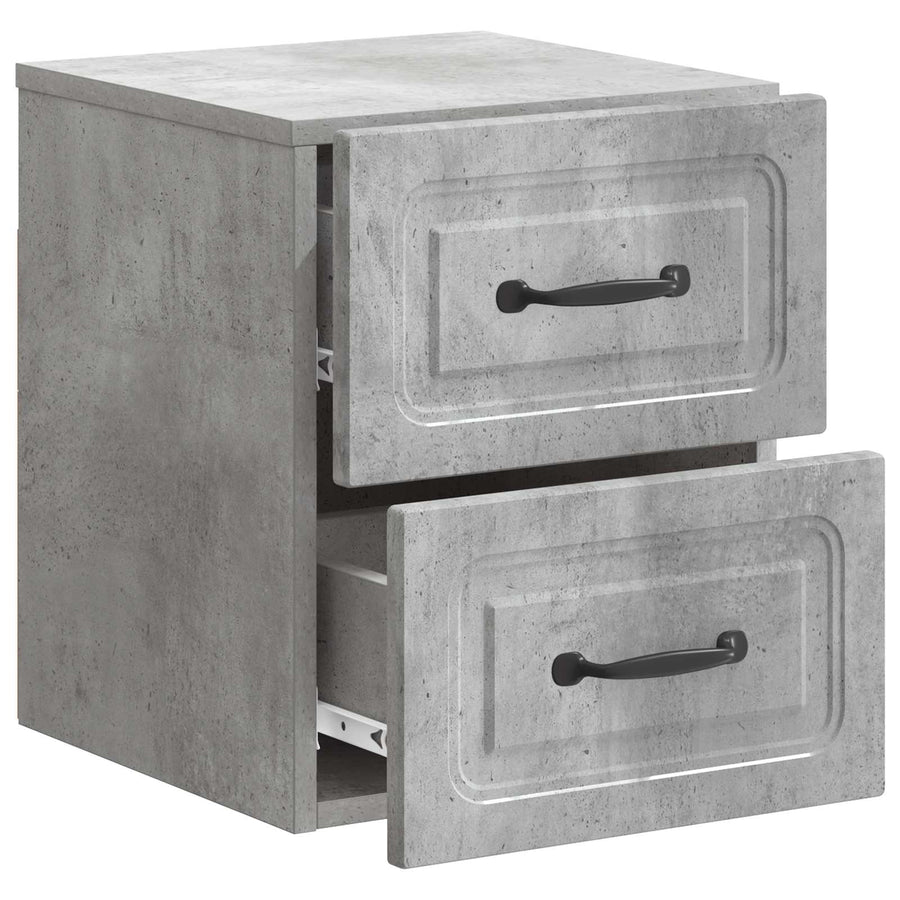 Wandbeugel Bedkast met lade 2 pcs Betongrijs 34,5 x 33 x 40 cm