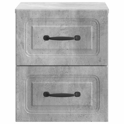 Wandbeugel Bedkast met lade 2 pcs Betongrijs 34,5 x 33 x 40 cm